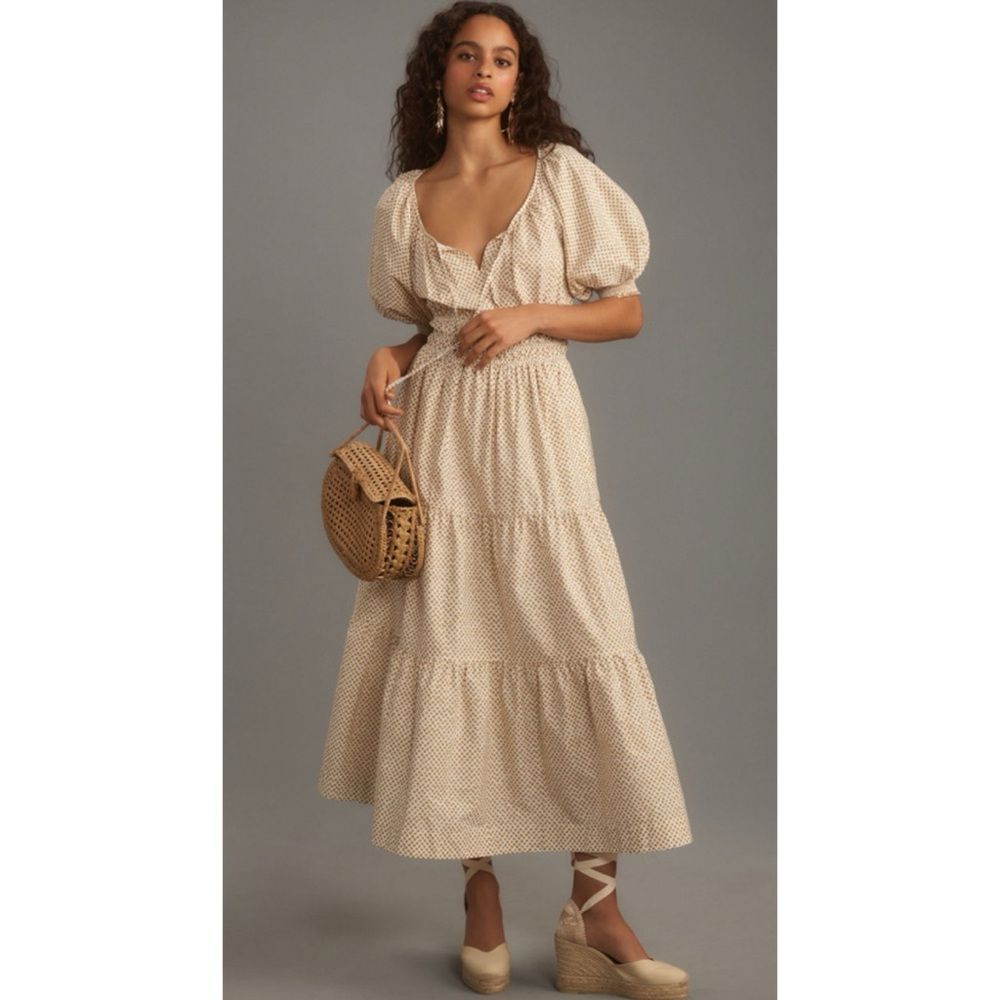 Anthropologie The Somerset Puff Sleeve Edition In Neutral Size S~ Nwot